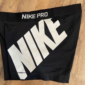 Black and white Nike pro spandex shorts